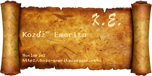 Kozó Emerita névjegykártya